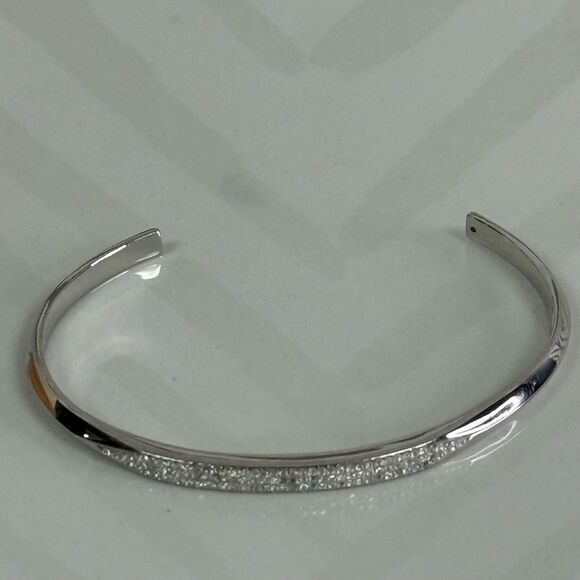 Kate Spade Silvertone Raise the Bar Cuff and Rhinestone Hinge Bracelet - Picture 5 of 7